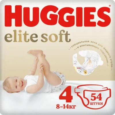 Huggies Подгузники Elite Soft 4 Mega 54шт